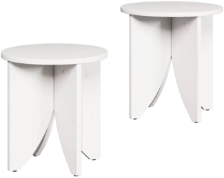 vidaXL Couchtisch 2 pcs Weiß 41,5 x 41,5 x 44 cm Massivholz Kiefer 873545