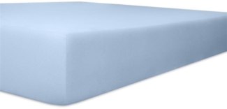 Kneer Spannbettlaken, Spannbetttuch, Edel-Zwirn-Jersey Qualität 20 in verschiedenen Farben und Größen 140x200 - 160x200 cm hellblau