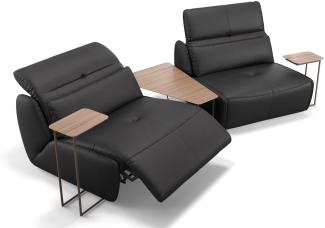 Sofanella 2-Sitzer MODICA Ledergarnitur Ledersofa Echtleder in Schwarz XL: 274 Breite x 98 Tiefe