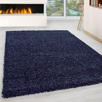 Homtex Hochflor-Teppich, 60 x 110 cm, Hochflor Teppich - Gemütlicher Langflor, Pflegeleichter Shaggy Flokati