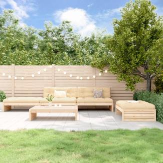 vidaXL 5-tlg. Garten-Lounge-Set mit Kissen Massivholz 3186144