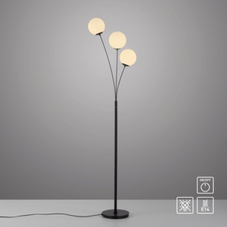 my home Stehlampe Nymölla, ohne Leuchtmittel, Stehleuchte mit großen Glaskugeln amberfarben oder opal matt weiß