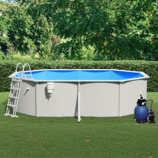 vidaXL Pool mit Sandfilterpumpe und Leiter 490x360x120 cm 3098055