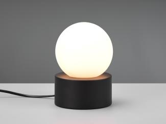 Reality Leuchten LED Nachttischlampe, Mitgeliefertes Leuchtmittel per Berührungsschalter in 3 Stufen dimmbar, LED wechselbar, warmweiß, kleine Bauhaus Lampe Touch dimmbar Glas-Kugel Lampenschirm weiß Ø 12cm