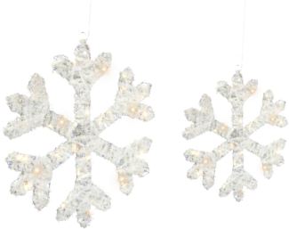 Weihnachtsdekoration 2er Set LED GURRE Schneeflocke 40 50 cm Weiß