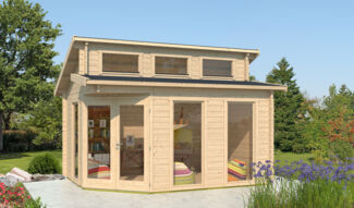 Fjordholz Gartenhaus Modell Kono 44 A Farblos