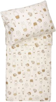 Jollein Kinderbettwäsche – Miffy Family Farm – 100x140 cm – 100% Baumwolle – Babybettwäsche mit Kissenbezug – Kinder Bettdecken Set – Bettwäsche Set
