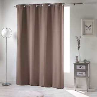 dynamic24, blickdichter Vorhang, Schal mit Ösen, Verdunkelung, Thermo, Schallschutz, braun, 135x240 cm