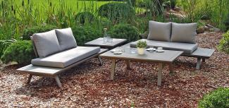 Lounge-Gruppe CELIA, 4 teilig, Alu, hellgrau, Polyester taupe