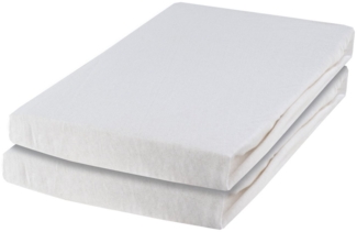 Home4You Spannbettlaken, 2er Set, Weiß, B 100 cm x L 200 cm, Baumwolle, Gummizug: rundum