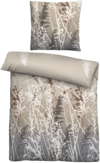 biberna Feinbiber Bettwäsche 0004103 GRÄSER, taupe, 1x 155x200 cm + 1x 80x80 cm