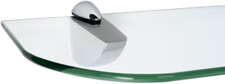 ib style Wandregal Glasregal 6mm klar 60x20 cm + Clip PELI Verchromt, Glasboden aus ESG-Sicherheitsglas - Wandregal