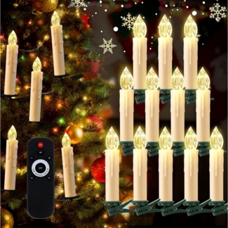 Gotoll LED-Christbaumkerzen CH010-50_B 10/20/30/40/50er kabellos Weihnachtsbaumkerzen, weihnachtsdeko Weihnachtsbeleuchtung Mit timer und Fernbedienung