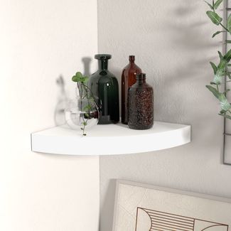 vidaXL Eck-Schweberegal Weiß 25x25x3,8 cm MDF 323895
