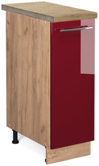 Apothekerschrank Fame-Line Bordeaux Hochglanz 30 cm , AP Eiche Vicco