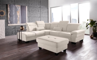 Places of Style Ecksofa Cornwall L-Form, incl. Sitztiefenverstellung, mit Bettfunktion und Kopfteilverstellung