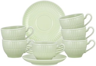 Seltmann Weiden Amina Espressotasse mit Untertasse 100 ml 6er Set Seladon