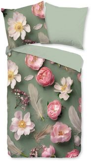 good morning Wendebettwäsche Senzi, Biber, Flanell, 3 teilig, Flanell, Biber, Winter, Warm, Reißverschluss, Wendeoptik, Blume