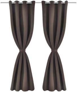 vidaXL Verdunkelungsvorhänge 2 Stk. mit Metallösen 135 x 175 cm Braun 132200