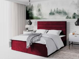 Boxspringbett Draban III, Rot, 180x200 cm