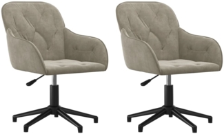 Esszimmerstühle 2 Stk. Drehbar Hellgrau Samt, Drehbar [3103377]