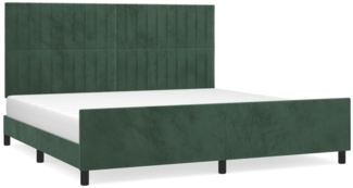 vidaXL Bettgestell ohne Matratze Dunkelgrün 200x200 cm Samt 3125900