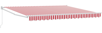 vidaXL manuelle einziehbare Markise rot und weiß gestreift 400x300 cm 3330551