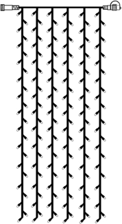 System LED "LED Eisregen-Lichterkette 1x4m" 204 LED´s, kaltweiß, IP44