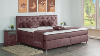 Meisterbetten Boxspringbett Inox 180x220 in MS-Alt Rose, Matratzenbezug Nano, Ergoflex-Topper