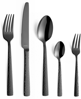Amefa FELICITY Besteckset 30-teilig PVD schwarz gehämmert
