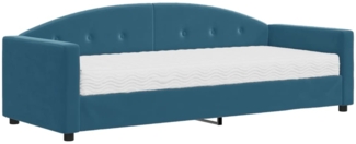 vidaXL Tagesbett mit Matratze Blau 80x200 cm Samt 3197269