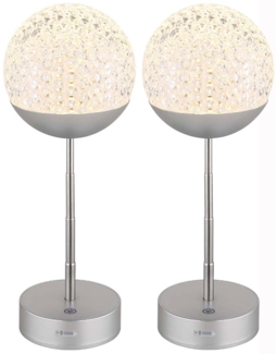 2x LED Tischleuchte, Touchdimmer, höhenverstellbar, H 31,5 cm