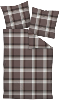 Janine Interlock-Jersey Bettwäsche 135 x 200 cm 80 x 80 2 teilig CARMEN S 55103-87-500 kakaobraun