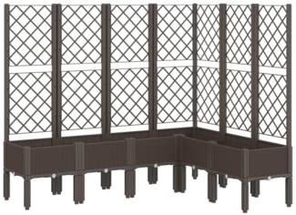 vidaXL Pflanzkübel mit Rankgitter Braun 160x120x142 cm PP 367940