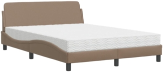 vidaXL Bett mit Matratze "Dover" Cappuccino-Braun 140x190 cm Kunstleder 3208401