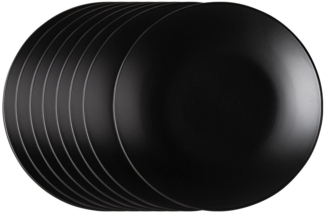 HIT Trading Dessertteller Frühstücksteller BRUNCH, Schwarz matt, Ø 21 cm, (8 St), Steingut