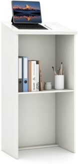 Stehpult Rednerpult mit Ablagefläche und Kabeldurchführungen Stehtisch Weiß