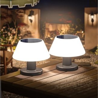 BlingBin LED Solarleuchte LED Solar Tischlampe Tischleuchte Garten Deko Leuchte für Außen, 2 IN 1 Aufladung, LED fest integriert, Tageslichtweiß, Solar Tischleuchte outdoor Für garten camping Tisch Hotel