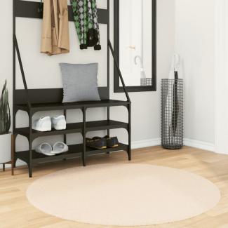 vidaXL Teppich HUARTE Kurzflor Weich und Waschbar Beige Ø 120 cm 375029