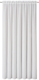 ELBERSDRUCKE Vorhang Gardine mit Tunnelzug Spume weiß halbtransparent 255x200 cm (1 St), halbtransparent