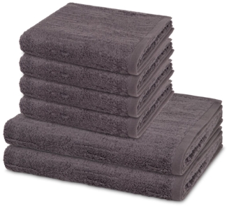 Ross Premium 6 tlg. Frottier-Set - 4 X Handtuch (50 X 100cm), 2 X Duschtuch (70 X 140cm) - 500 - Schiefer