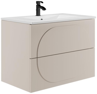 Vente-unique - Badmöbel Wandschrank + Einbauwaschbecken - Beige - 80 cm - VUTOMA
