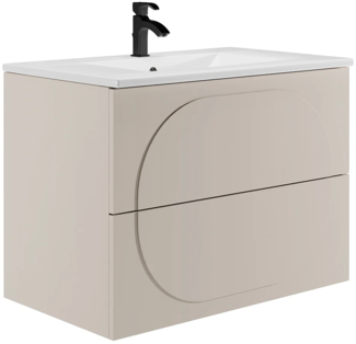 Vente-unique - Badmöbel Wandschrank + Einbauwaschbecken - Beige - 80 cm - VUTOMA