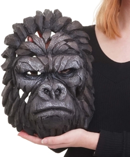 Deko Schädel HWC-H41, Wanddeko Kopf Trophäe, Polyresin Indoor Outdoor ~ Gorillakopf 34cm