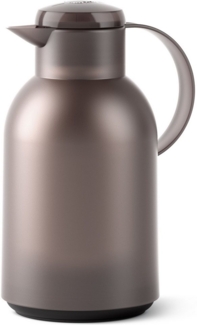 Emsa SAMBA Isolierkanne Quick Press, Kanne, Teekanne, Kaffeekanne, Kaffee, Kunststoff, Transparent-Taupe, 1. 5 L, N4012200