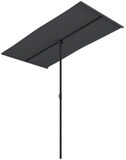 DOTMALL Sonnenschirm Sonnenschirm mit Aluminium-Mast 180 x 110 cm Schwarz