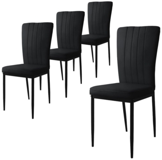 ML-DESIGN Stuhl Esszimmerstuhl mit Rückenlehne Samtbezug & Metallbeinen Küchenstühl (4 St), Polsterstuhl ergonomisch Esstisch-Stuhl Wohnzimmerstuhl