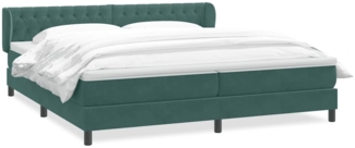 vidaXL Boxspringbett mit Matratzen Dunkelgrün 200x210 cm Samt 3317796