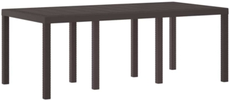 vidaXL Garten-Esstisch Braun 200 x 100 x 73 cm Poly-Rattan 871689