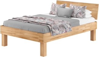 Doppelbett für XXL-Gewicht Buche 140x200 hohes Massivholz Seniorenbett Zubehör wählbar V-60.81-14ohne Zubehör